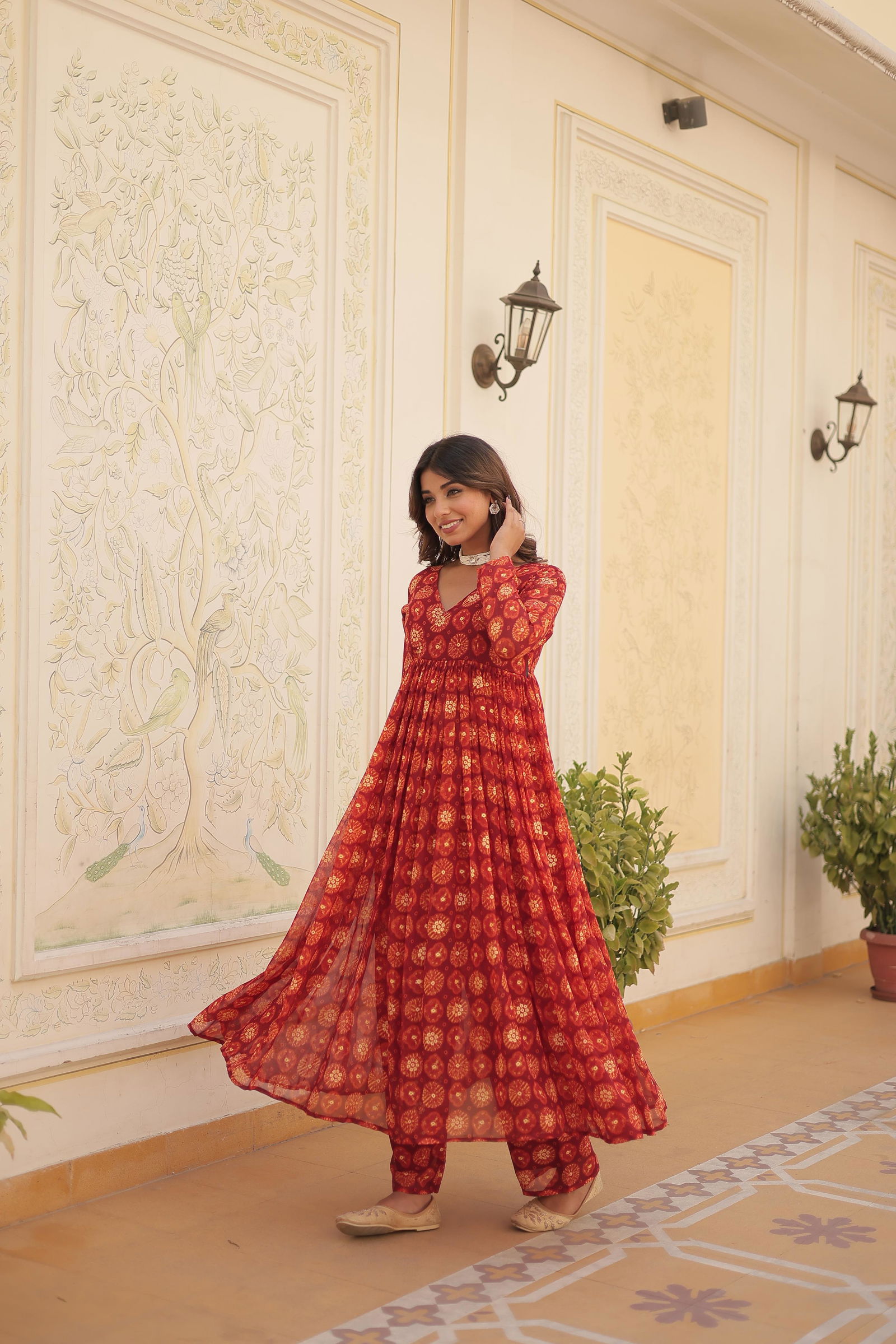 KA 1096 Faux Georgette Printed Heavy Designer Kurti With Bottom Wholesale Shop In Surat